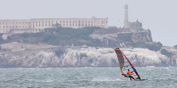 Slalom Windsurfing On Fire On San Francisco Bay