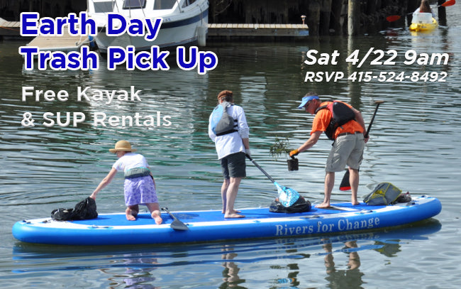 Earth Day Trash Pick Up With Kayaks and Paddleboards