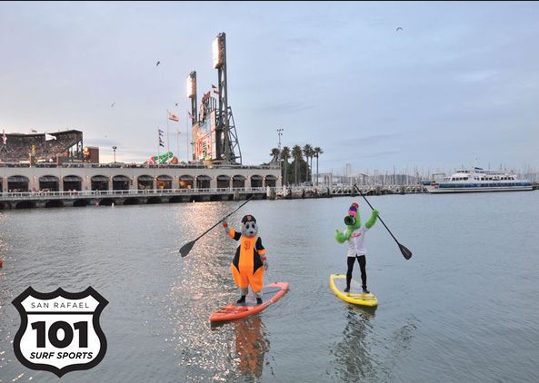 Super Hero Stand Up Paddleboarding with the San Francisco Giants