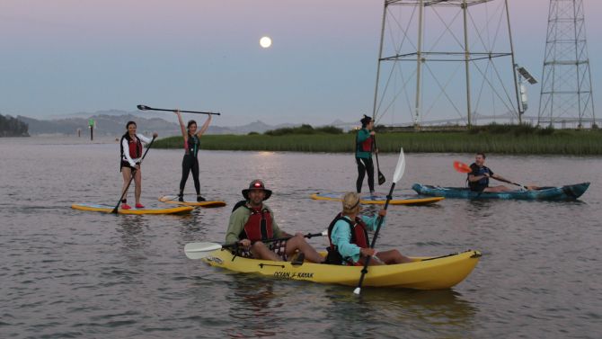 Full Moon and Starlight Paddle Tours On San Francisco Bay