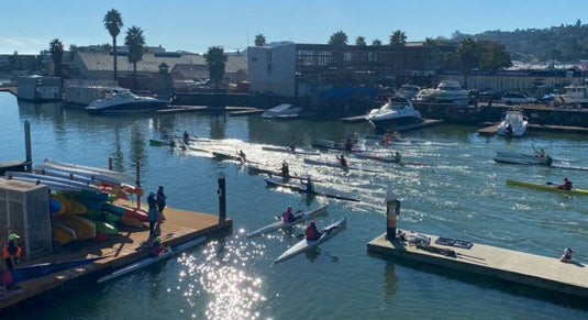 Surfski race at 101 Surf Sports on San Rafael Bay