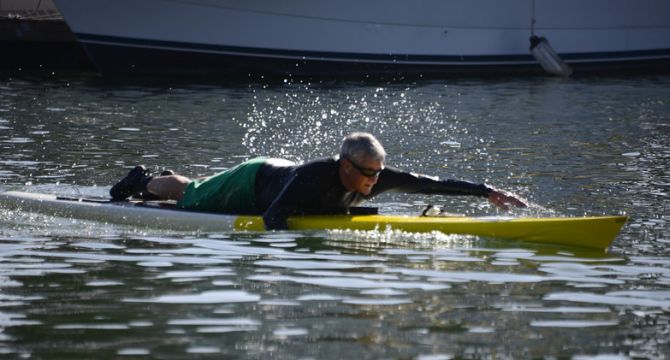 Prone Paddleboarding at 101 Surf Sports