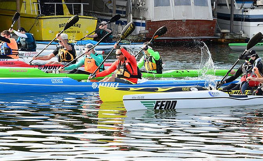 Surfski racing on san francisco bay