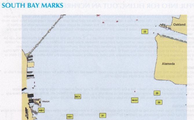 San Francisco Bay Navigational Marks Names and Locations