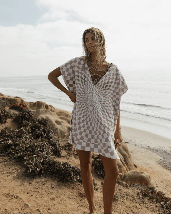 Load image into Gallery viewer, Sand Cloud Checkster Cover Up Womens
