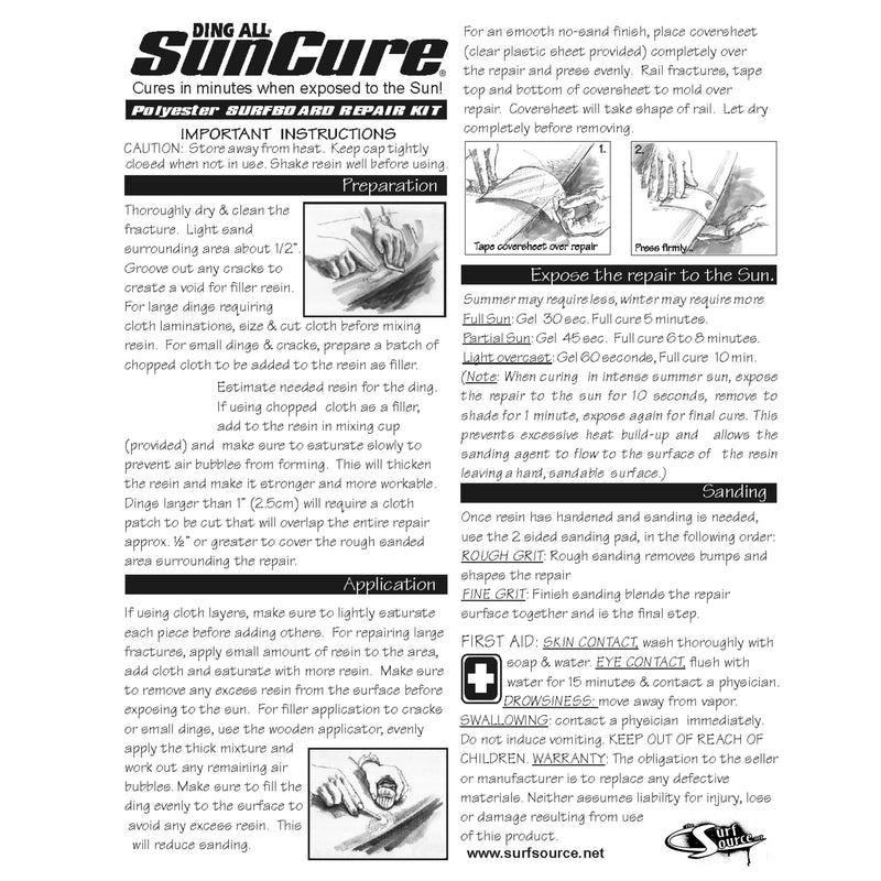 Load image into Gallery viewer, Ding All Sun Cure Polyester Fiberglass Repair Kit - 2 oz.

