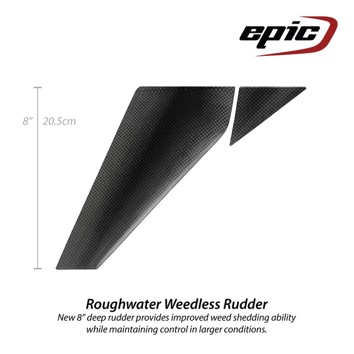 Epic Kayaks Weedless Rudder Carbon v8 weedless surf rough water (4 hole)