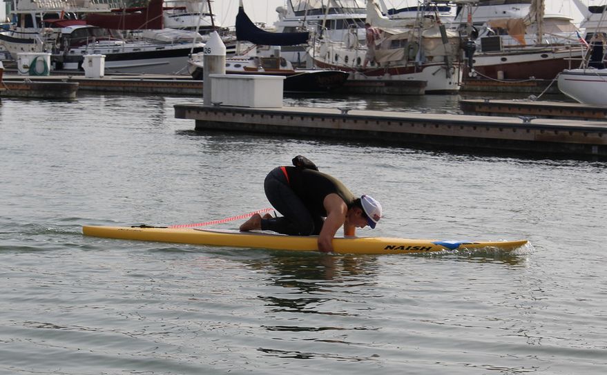 Tara Atkins digging deep for the finish line.