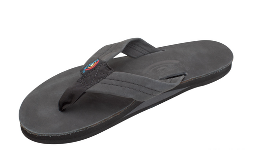 Rainbow Single Layer Leather Ladies Sandals - Wide Strap