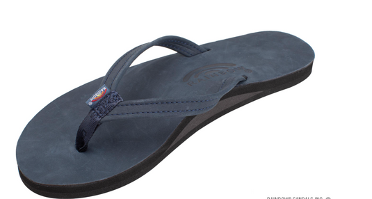 Rainbow Single Layer Leather Ladies Sandals - Narrow Strap
