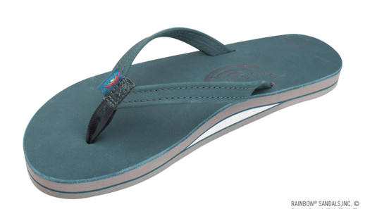 Rainbow Single Layer Leather Ladies Sandals - Narrow Strap