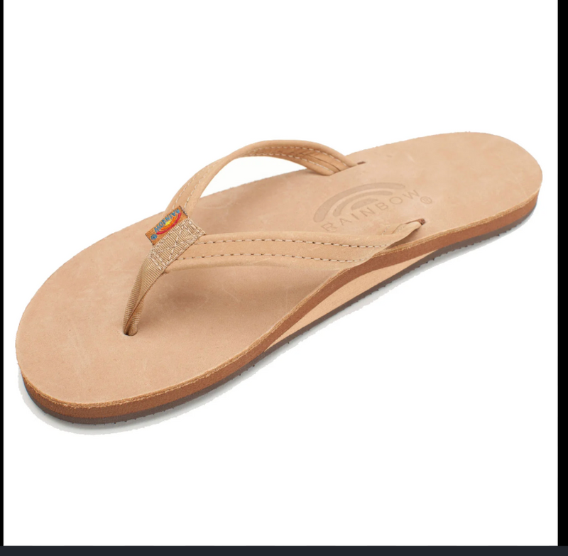 Load image into Gallery viewer, Rainbow Single Layer Leather Ladies Sandals - Narrow Strap
