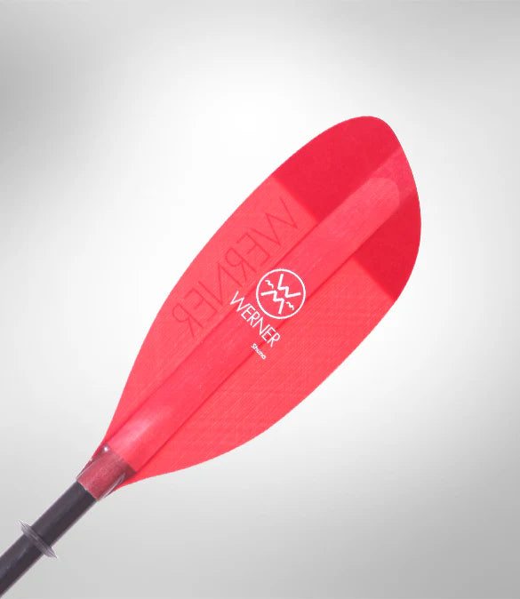 Load image into Gallery viewer, Werner Shuna Fiberglass Adjustable 200-220 Red 2-Piece Paddle
