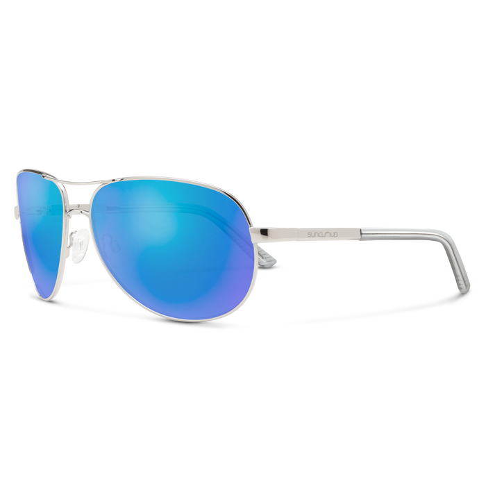 Suncloud Aviator Silver Polar Blue Sunglasses