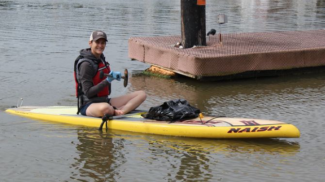 Earth Day Clean up by paddleboard and kayak