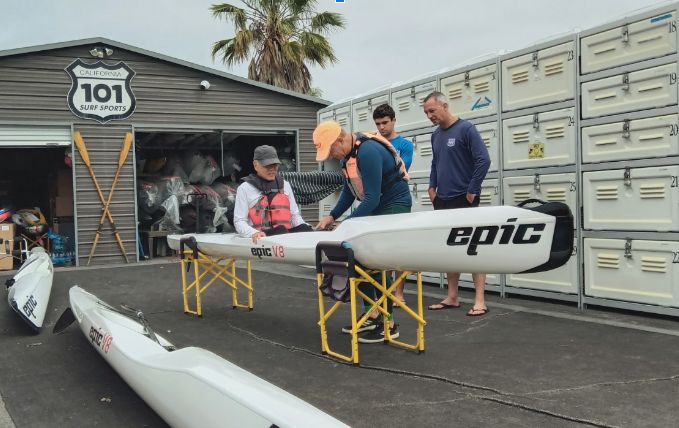 Getting in the cockpit of an epic v8 surfski