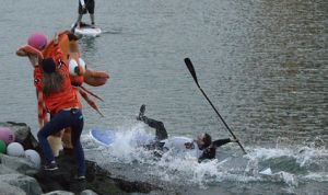 Giants Paddleboard racing with Crazy Crab