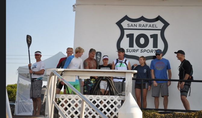 group paddling at 101 Surf Sports