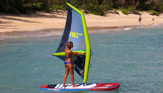 Inflatable Windsurfing Rig - Great for teaching yourself to windsurf