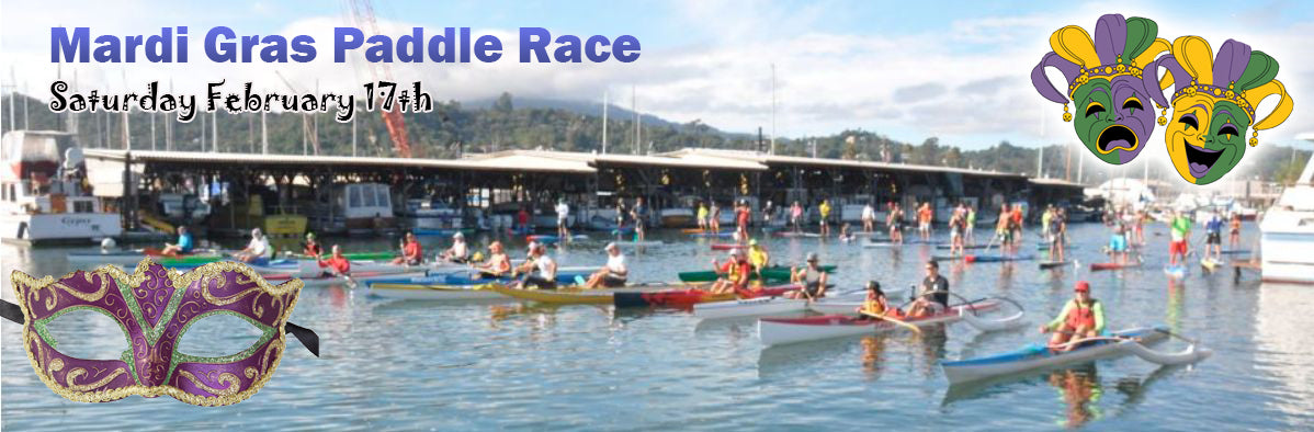 Mardis Gras Paddle race in San Rafael