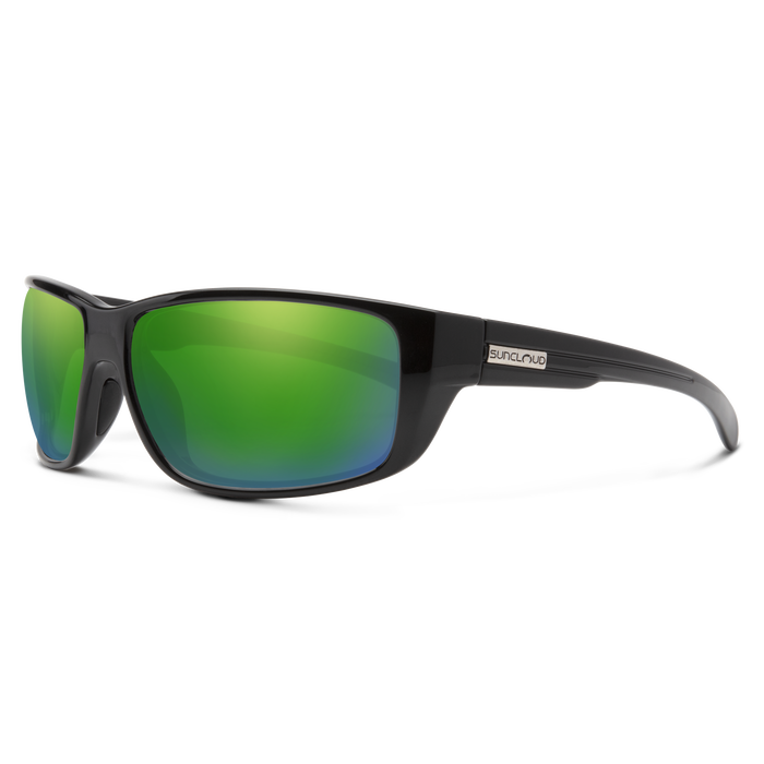 Suncloud Milestone Black/Green Lense Sunglasses