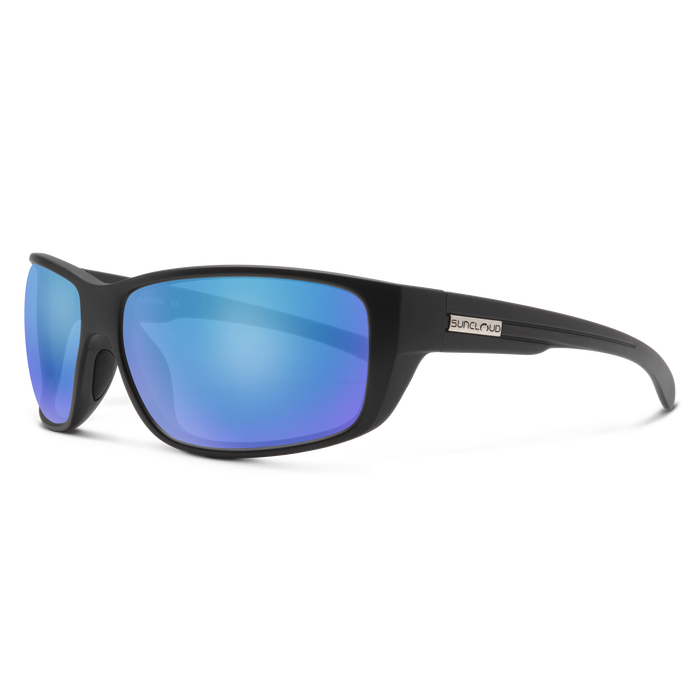 Suncloud Milestone Matte Black Polar Blue Sunglasses
