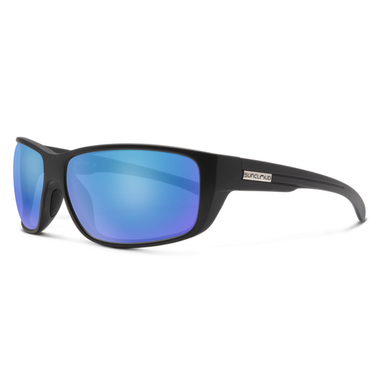 Suncloud Milestone Matte Black Polar Blue Sunglasses