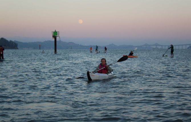 More kayaks enjoying the night on SF Bay.