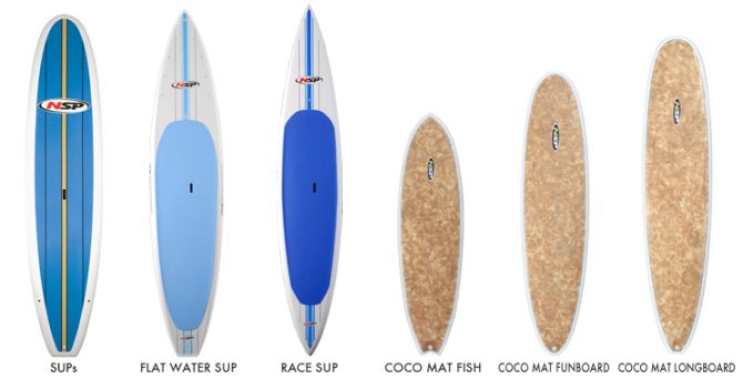 NSP Stand Up Paddleboard Line Up