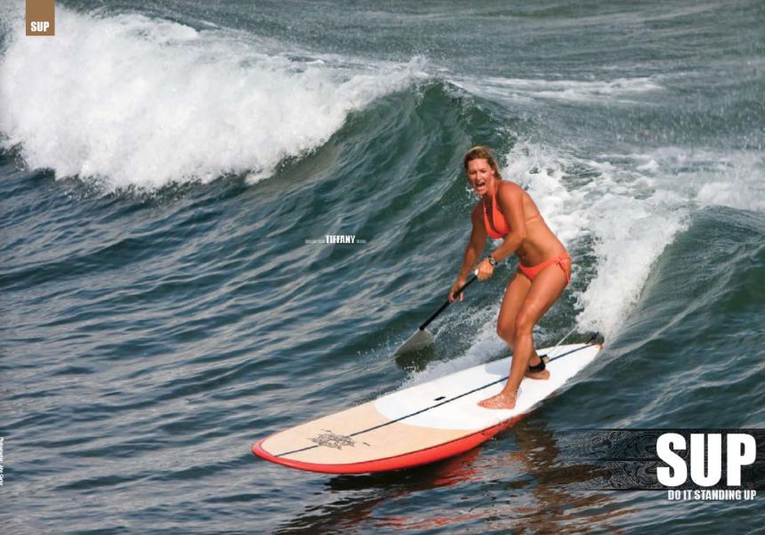 Surfing on a SUP