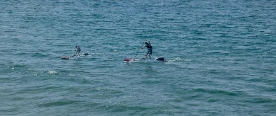 Peter steinfath paddles on the ocean