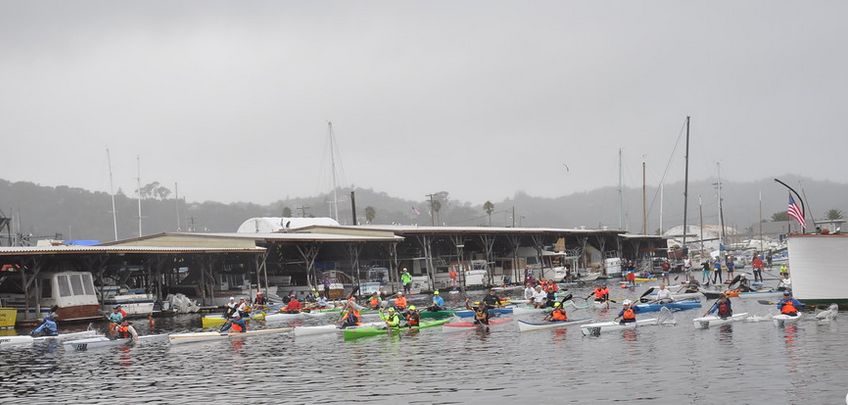 Paddlers Racing on San Francisco Bay