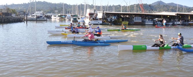 Outrigger Canoes blast off the starting line