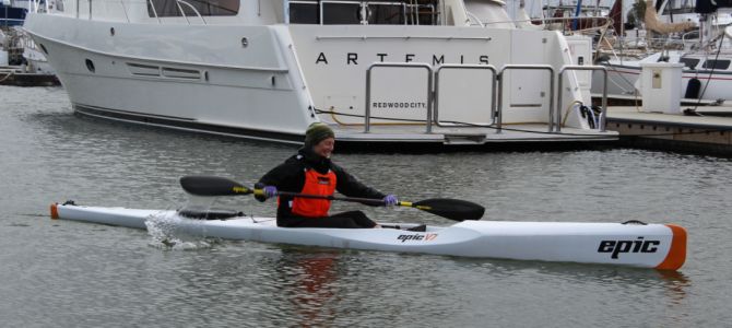 Claire Abrams rocking the Epic V7 Surfski