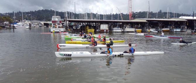 The long course featured 7 double surfski