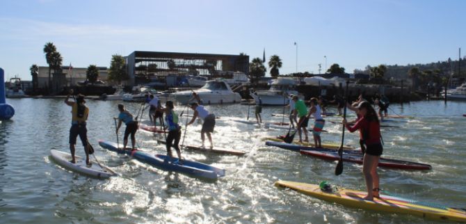 Off the starting line for the Stand Up Paddleboard Fleet