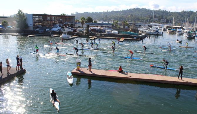 Racing by way of paddle on San Francisco Bay