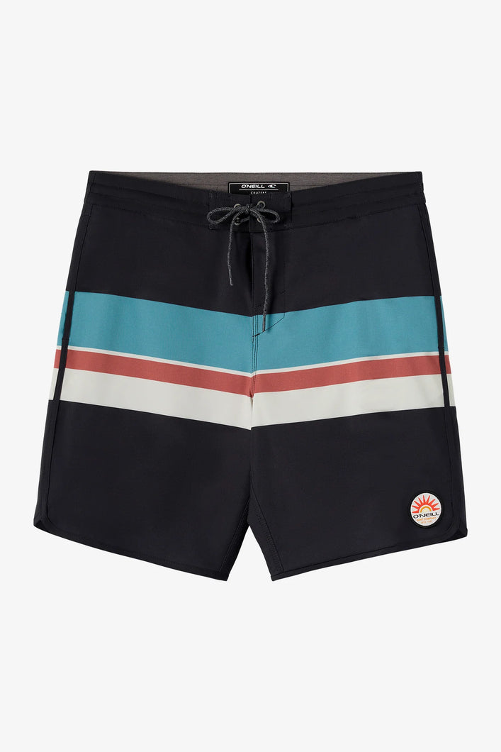 O'Neill Men's Cruzer Stripe Scallop Boardshorts 18