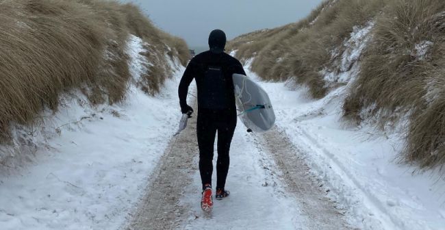 Custom surf booties using hot water to mold them. Ultra light.