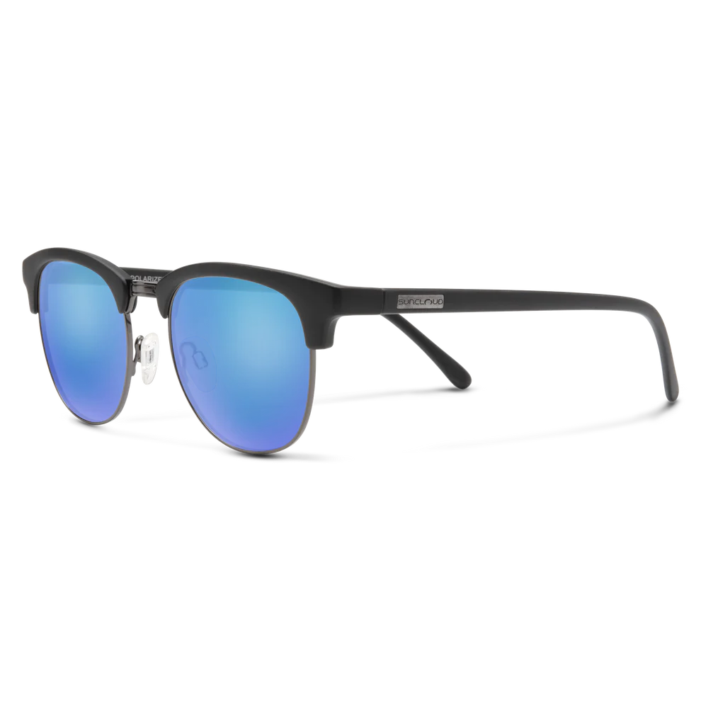 Suncloud Step Out Matte Black Polarized Blue Sunglasses