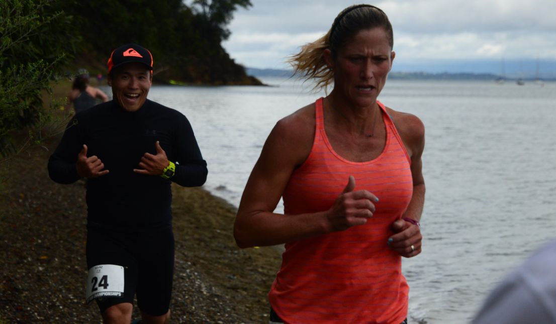 Stand up paddleboard and running race