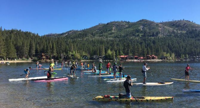 PAddle Racing on Lake Tahoe