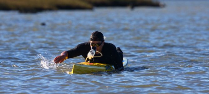 Wavechaser prone paddleboard racing