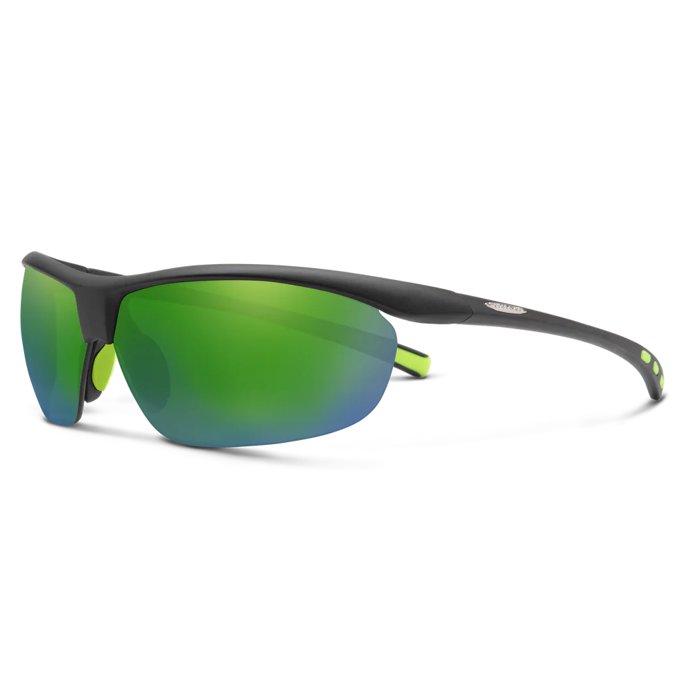 Suncloud Zephyr Matte Black Polarized Green Sunglasses