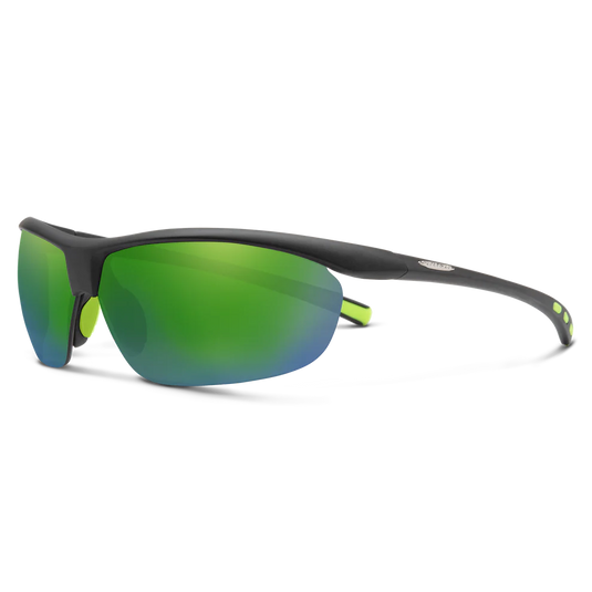 Suncloud Zephyr Matte Black Polarized Green Sunglasses